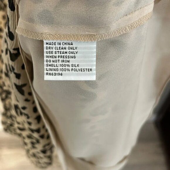 Talbots Vintage Women’s (M) Leopard Animal Print 100% Silk Tiered Midi Dress - Picture 4 of 5